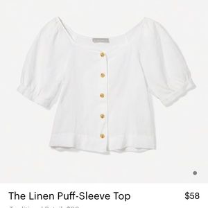 Everlane white puff sleeve linen top 6